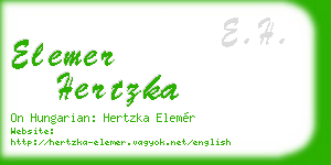 elemer hertzka business card